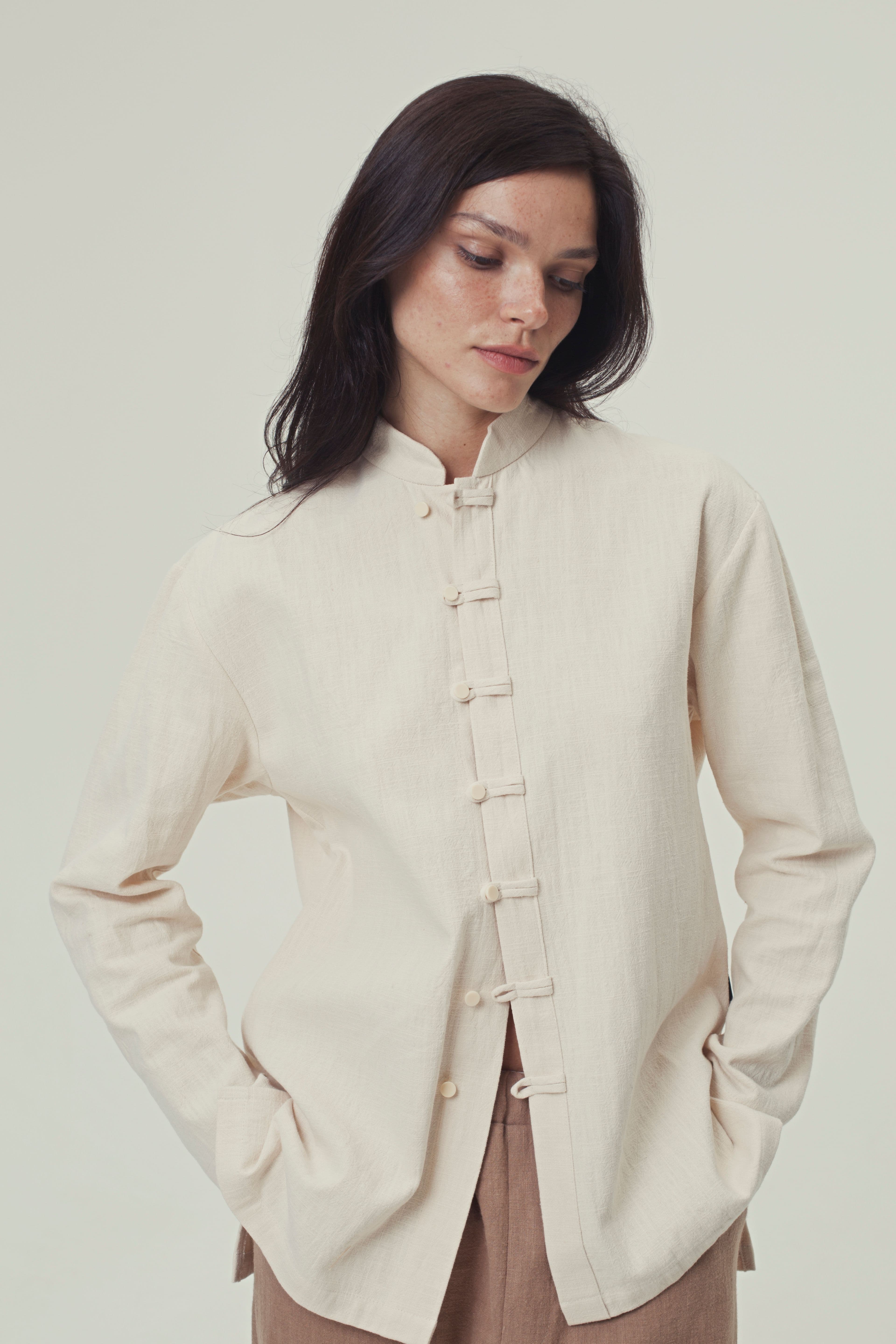 Азия Рубашка Крапива Рубашка сливочный
