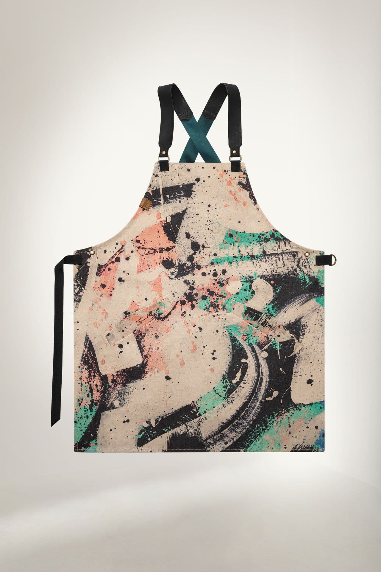 Бесстрашный Фартук Канвас плотный Фартук Калейдоскоп кораллово-бирюзовый