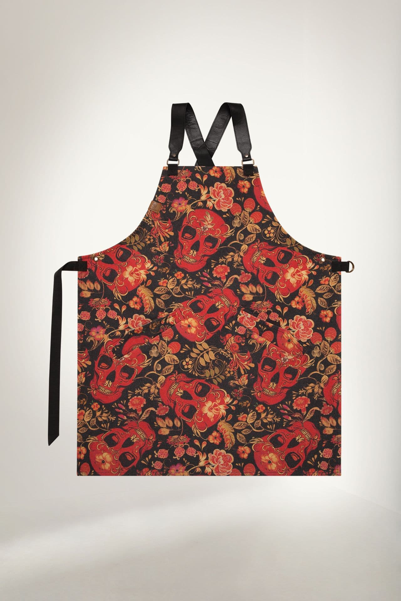Бесстрашный Фартук Канвас плотный Фартук Хохлома чёрный