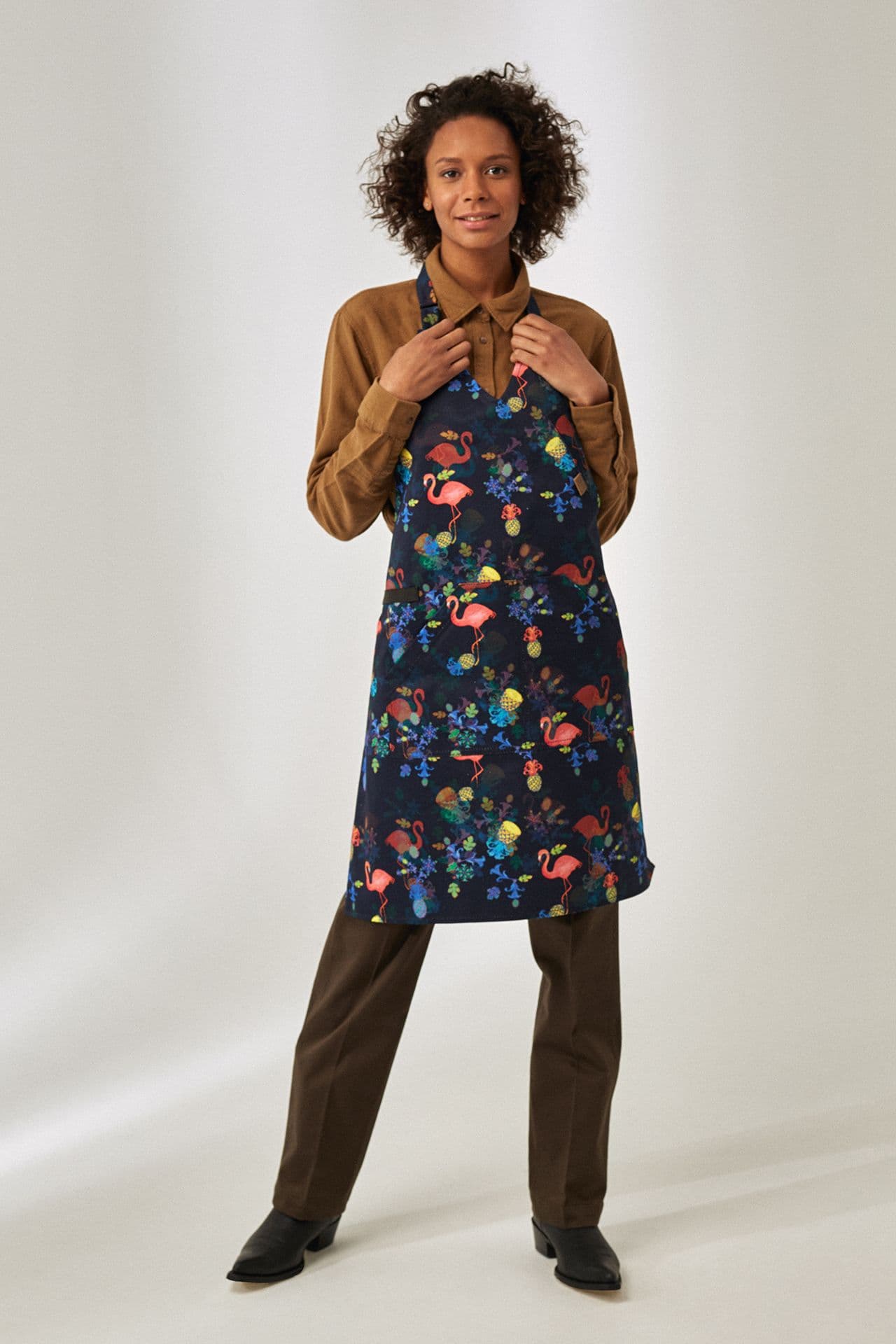 Кельнер женский Фартук Хлопок Фартук Алоха тёмно-синий