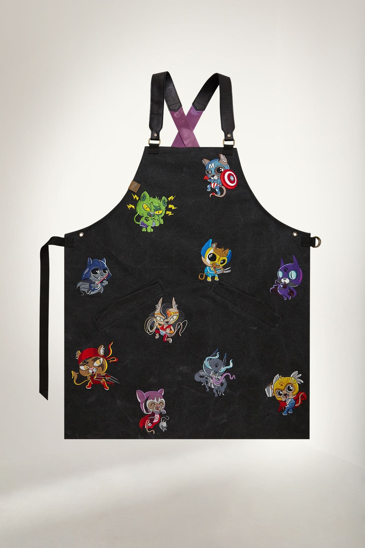 Бесстрашный Котик Премиум  Фартук Канвас плотный Котик премиум Фартук Котик Чёрный