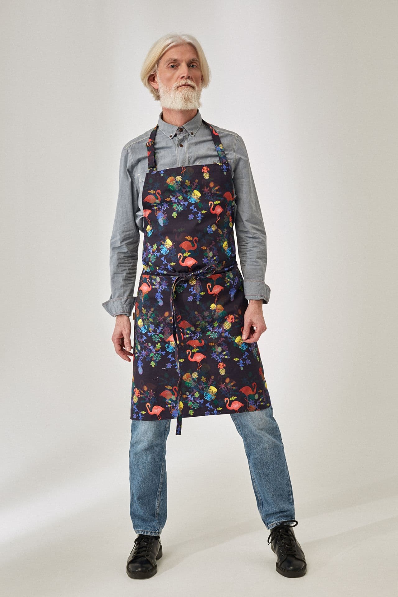 Шеф Принт Фартук Хлопок Фартук Алоха тёмно-синий