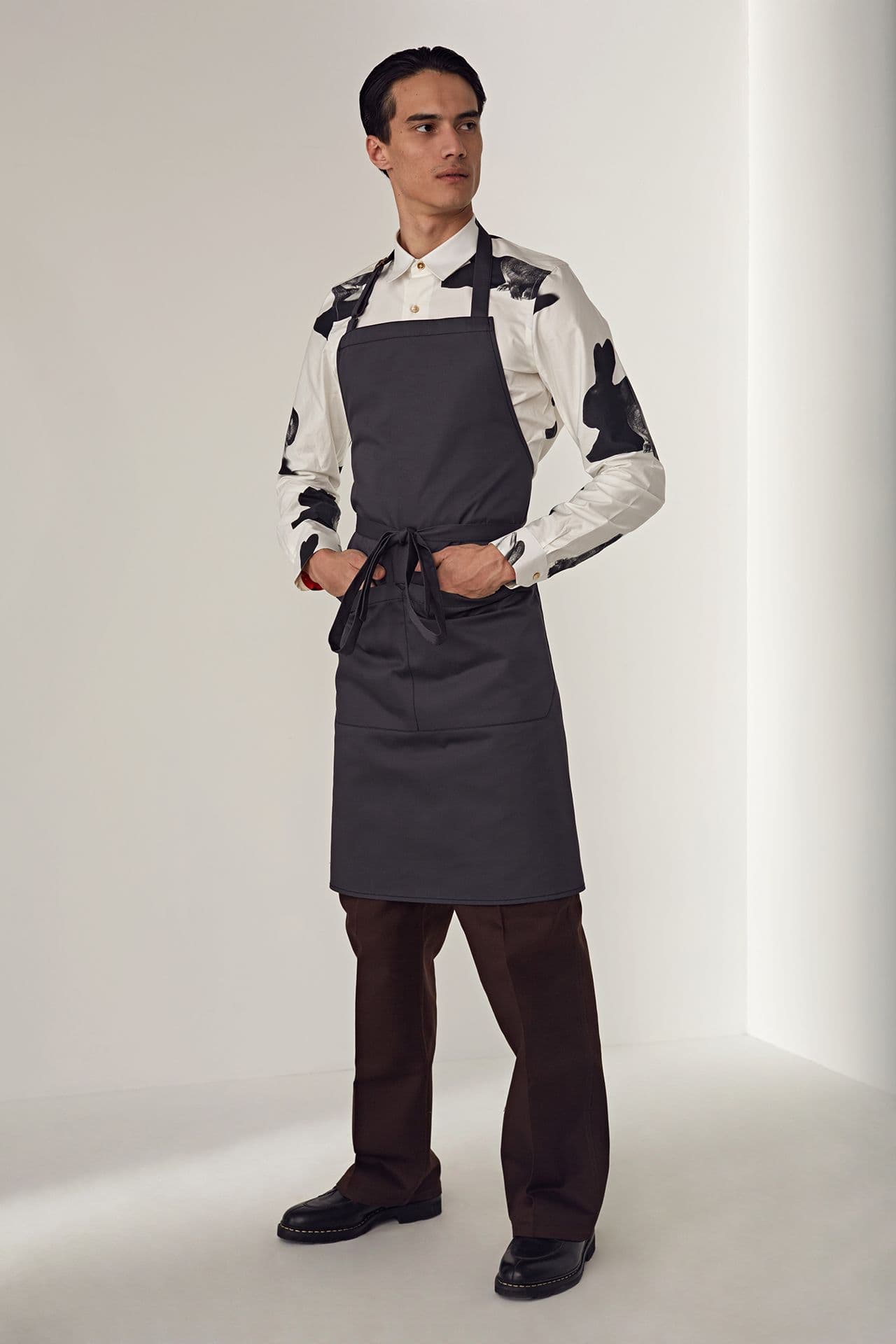 Шеф Фартук Твил Фартук Тёмно-серый