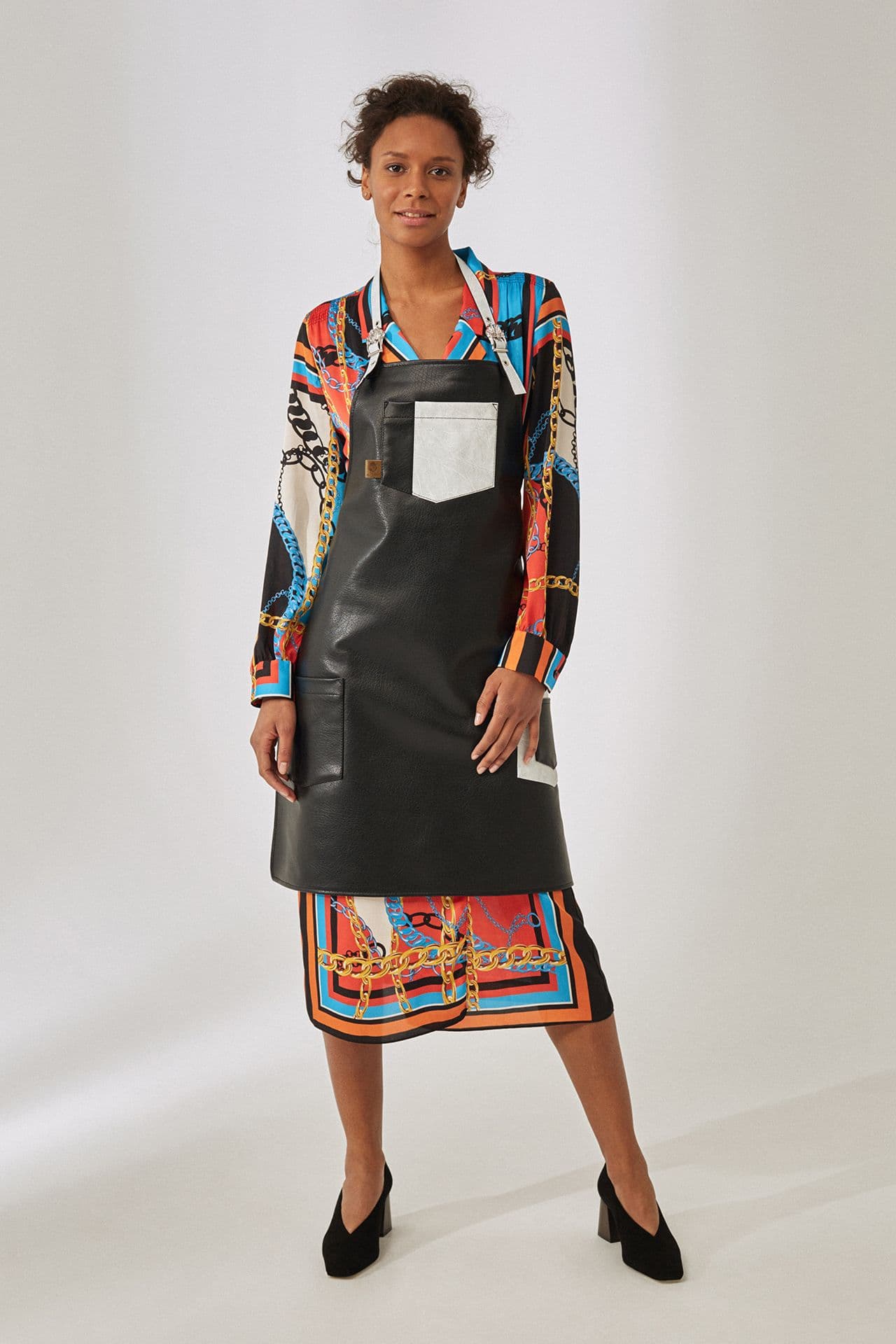 Тень Фартук Кожзам Фартук Чёрный