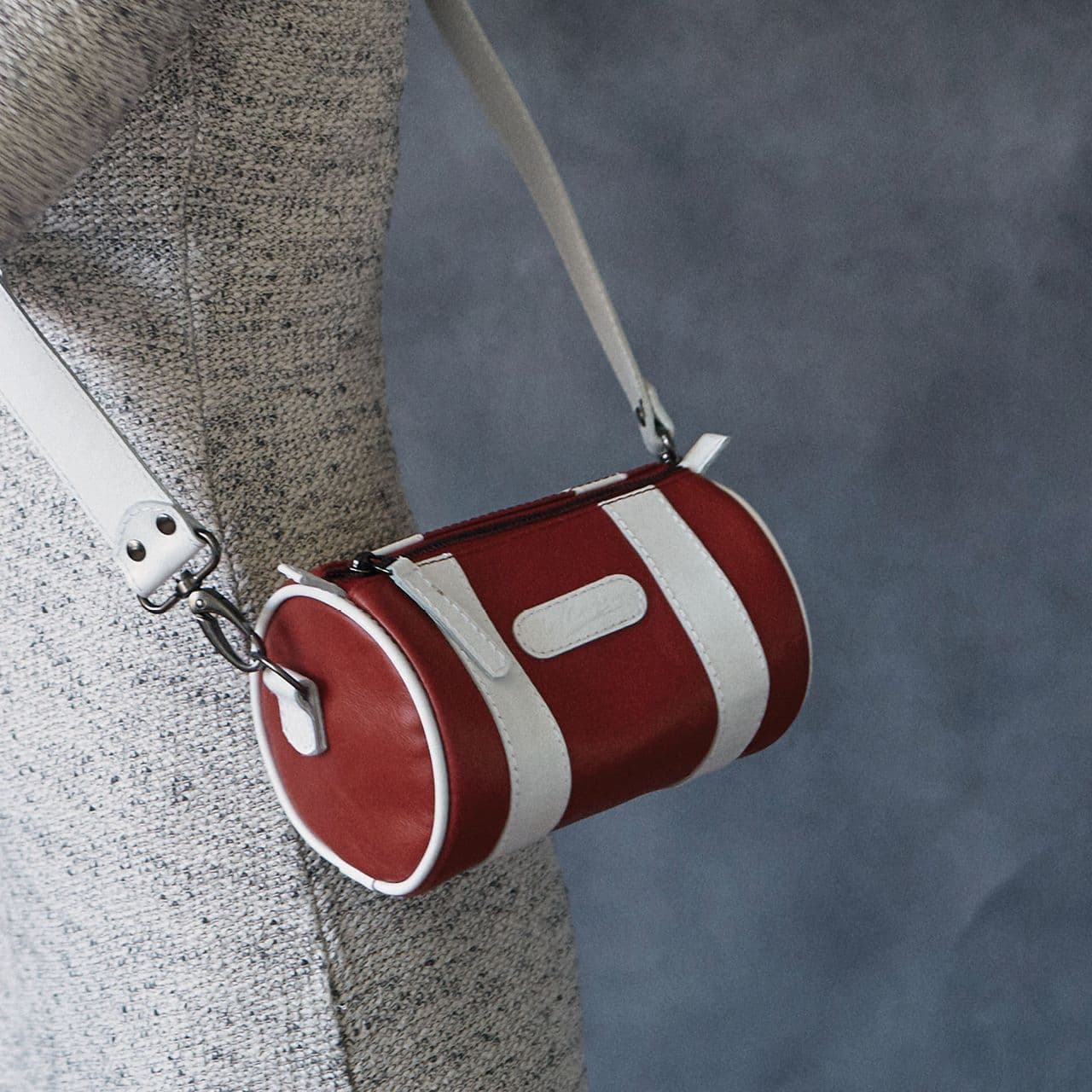 Сумка круглая малая Сумка Кожа Сумка Красный