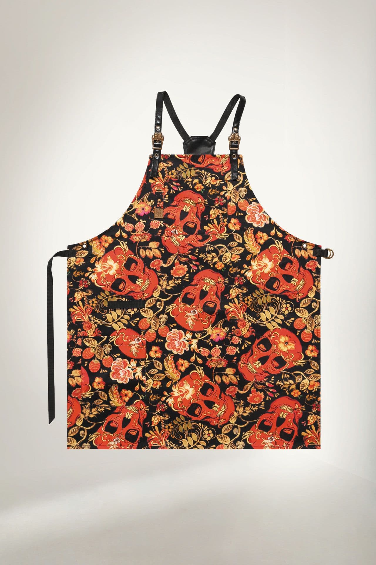 Примо Принт Фартук Хлопок Фартук Хохлома чёрный